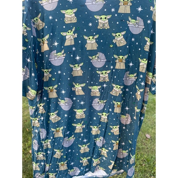 Little Sleepies | Mens Star Wars Grogu Yoda Bamboo Sleep Tshirt‎ | SZ L - Picture 3 of 5